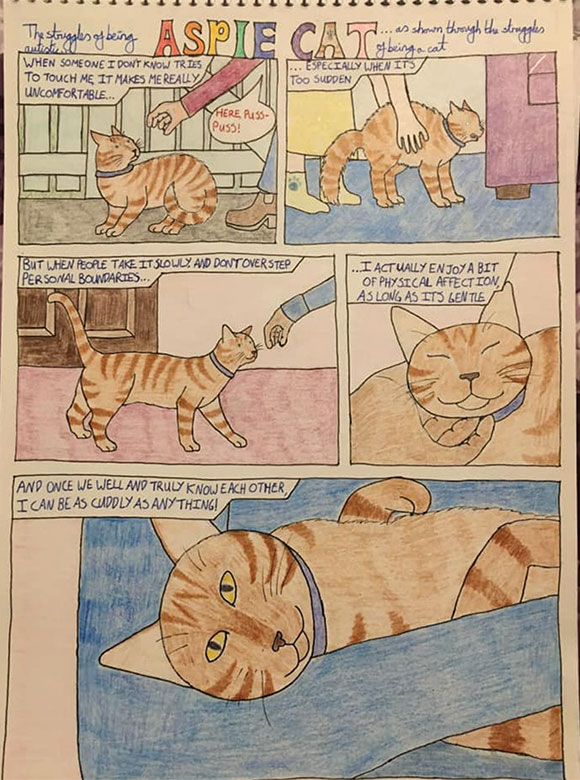 'Aspie Cat' comic strip